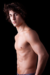 Image showing a sweat  young man in topless