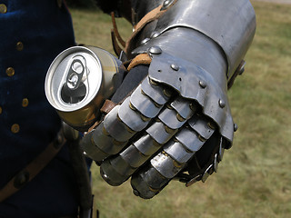 Image showing knight with a tin