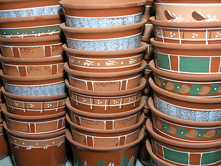 Image showing clay flowerpots