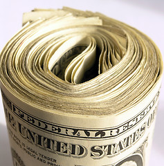 Image showing roll of one-dollar notes