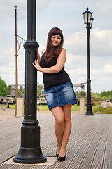 Image showing Beautiful girl on lantern.