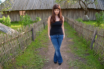 Image showing Beauty girl in farmstead.