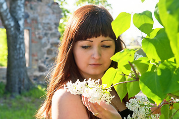 Image showing Beauty girl in lilac.