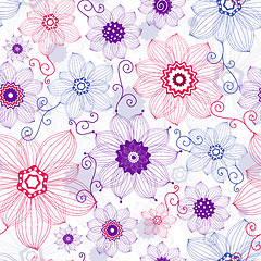 Image showing Seamless white floral pattern