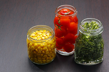 Image showing Jars with preserved food