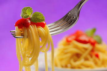 Image showing Spaghetti on a fork