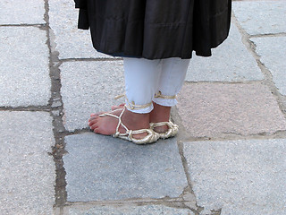 Image showing Buddhist monk's feet