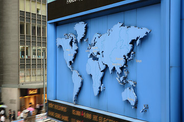 Image showing world map on street