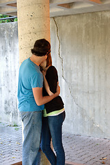 Image showing Teenagers Kissing