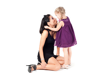 Image showing Portrait of happy cheerful woman with little girl