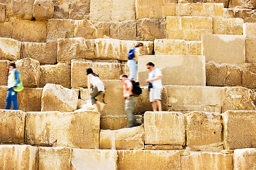 Image showing Walking on Pyramid