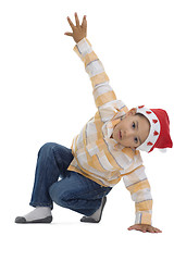 Image showing boy with santa claus hat