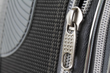 Image showing A zipper on suitcase