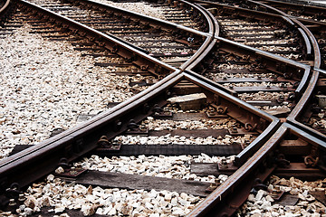 Image showing Confusing railway tracks