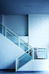 Image showing Modern interior of hall with stair