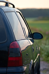 Image showing A car at sunset