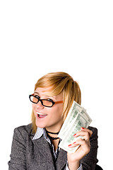 Image showing businesswoman with money