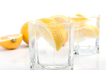 Image showing soda water and lemon