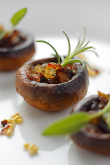 Image showing Fried button mushrooms close-up