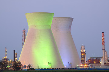 Image showing Nuclear power station ander blue sky