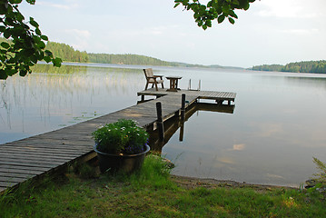 Image showing Foot-path in the border of a lake in Central Finland