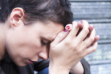 Image showing young woman in pain