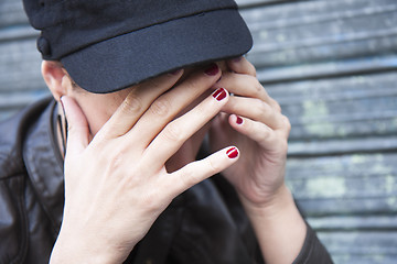 Image showing  Sad young woman