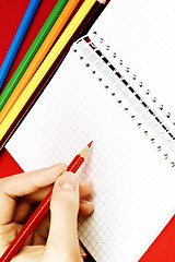 Image showing Pencil and agenda