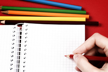 Image showing Pencil and agenda