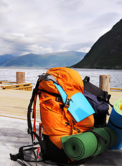 Image showing Tourists backpack