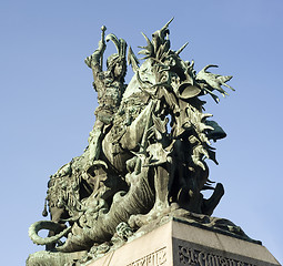 Image showing The statue of St. George and the Dragon