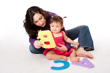 Image showing Baby learning alphabet ABC