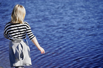 Image showing Girl by water