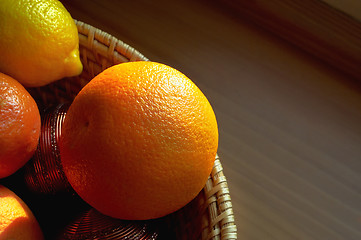 Image showing Basket with citrus fruits