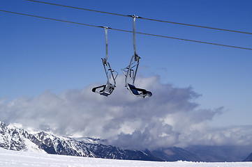 Image showing Chair-lift. Ski resort.