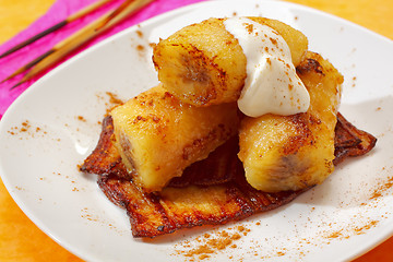 Image showing Baked caramelized bananas