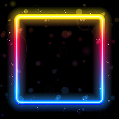 Image showing Rainbow Square Border with Sparkles and Swirls.