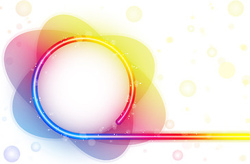 Image showing Rainbow Circle Border with Sparkles and Swirls.