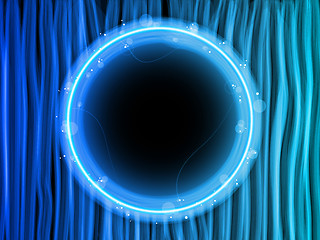 Image showing Abstract Blue Lines Background with Black Circle