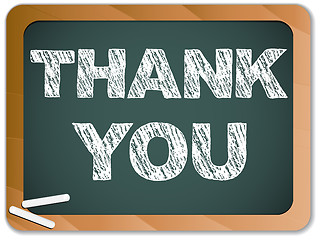 Image showing Blackboard with Thank You Message written with Chalk