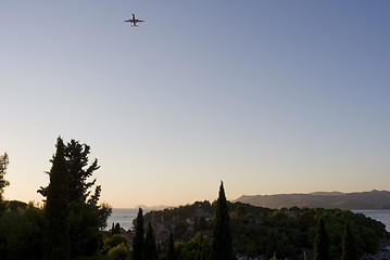 Image showing Landing in the sunset