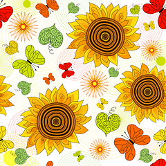 Image showing Repeating floral vivid pattern