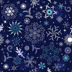 Image showing Seamless dark blue christmas wallpaper