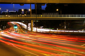 Image showing High traffic street in a rush-hour at night 