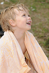 Image showing child in towel