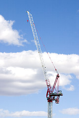 Image showing Construction Site Crane with Clouds on the Background