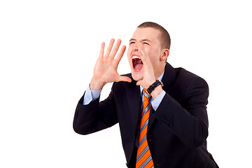 Image showing young man screaming