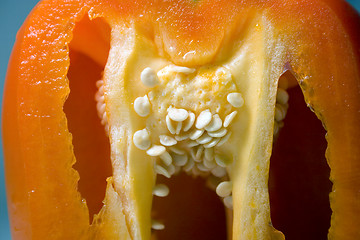 Image showing Half Cut Orange Pepper