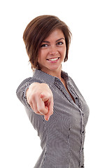 Image showing  business woman pointing