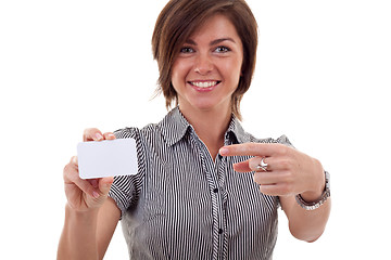 Image showing pointing to a blank card